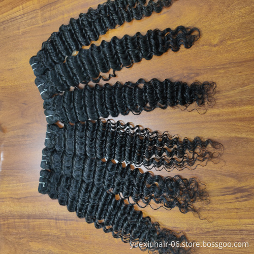 Deep Curl Virgin Human Hair Bundles with HD Lace Frontal Unprocessed Cuticle Aligned Double Drawn Bundle Deals Remy Hair Vendor